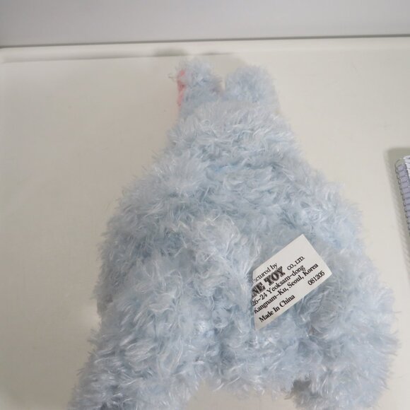 Blue Bunny Plush Rabbit with pink ears Baby Blue - Picture 4 of 7